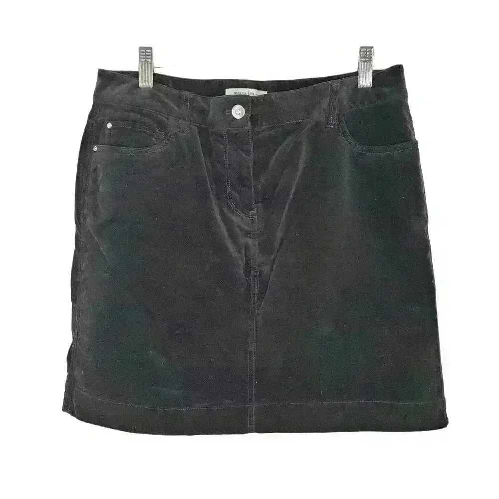 White house black market black velvet knee length skirt size 6